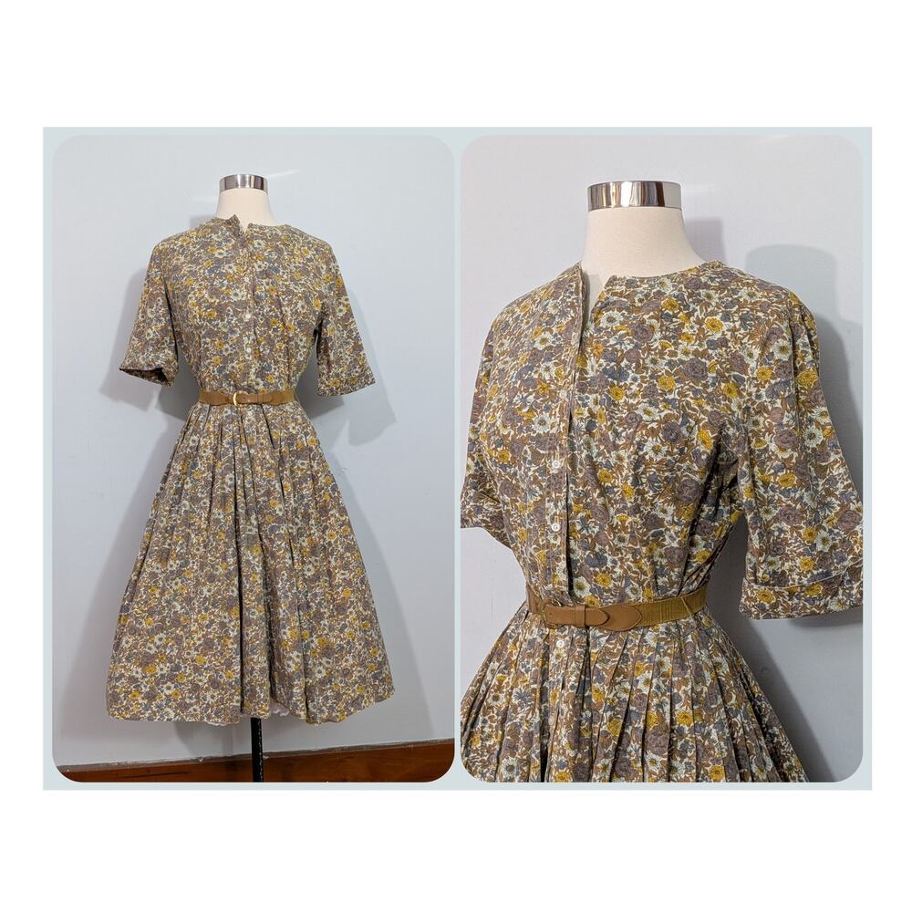 Cos Cob Fall Floral 50s Shirtwaist Dress